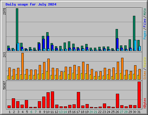 Daily usage for July 2024