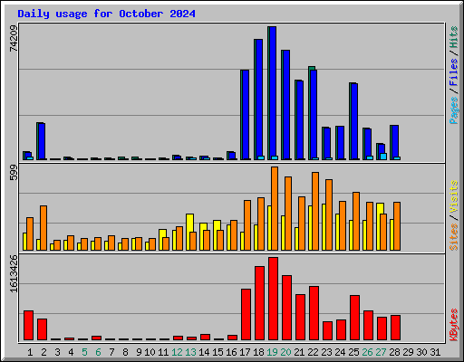 Daily usage for October 2024