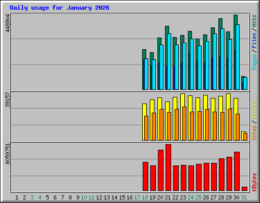 Daily usage for January 2026
