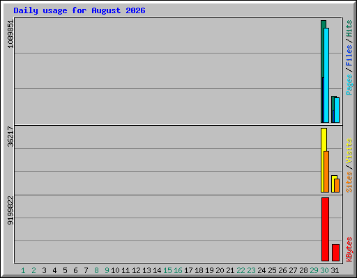 Daily usage for August 2026