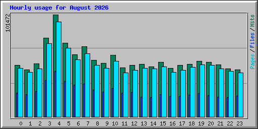 Hourly usage for August 2026